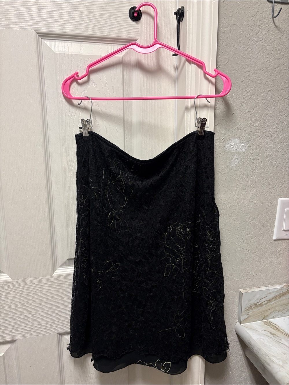 Black Asymmetrical Lace Skirt - Elegant Women's Skirt